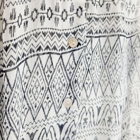 Costa Blanca Sheer Tribal Button Down Tank Top - Picture 5 of 9